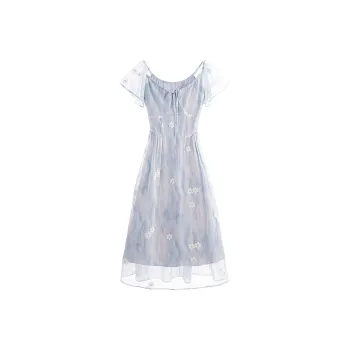 JOSR Short Sleeved Dresses Women's Blue