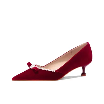 Lan Miao Slim Heel High Heels 4.5CM Women's Burgundy