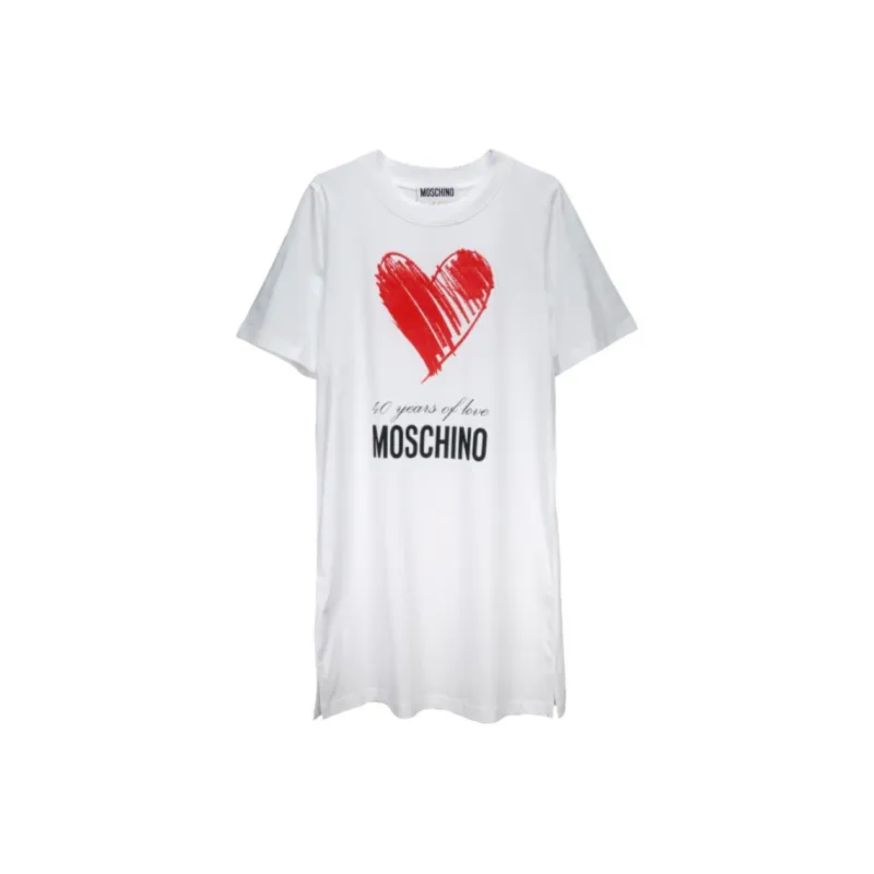 MOSCHINO Short Sleeved Dresses Women's White-0