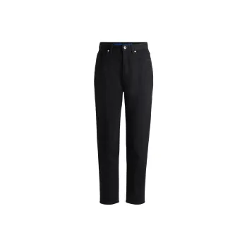 HUGO BOSS Mom-Fit Jeans In Black Rinse-Wash Denim Jeans Women's Black