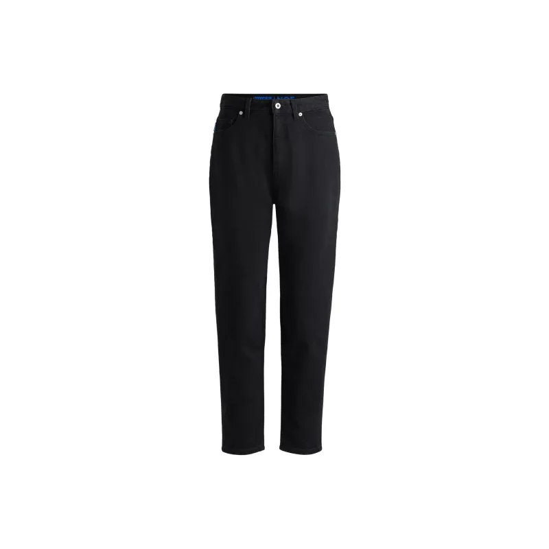 HUGO BOSS Mom-Fit Jeans In Black Rinse-Wash Denim Jeans Women's Black-0