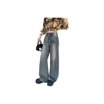 GOSO Jeans Women's Blue Vertical Stripes