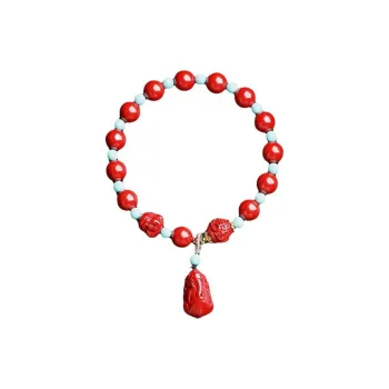 WUMZK Reconstructed Cinnabar Bracelets Unisex