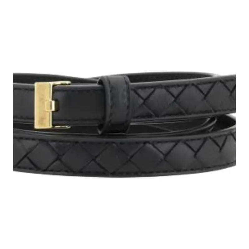 Bottega Veneta Leather Belts Women's Black Width 1.5CM-1