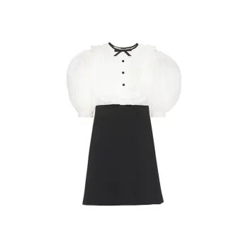 MIU MIU Short Sleeved Dresses Women's Black/White