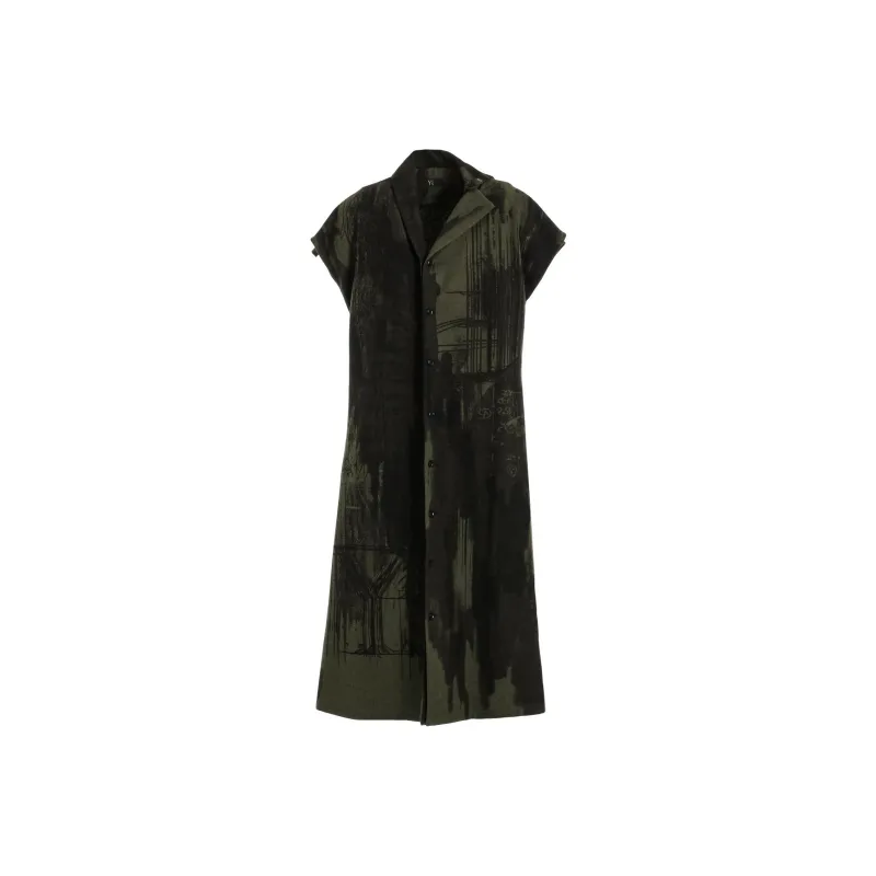 Yohji Yamamoto Y's FW24 Short Sleeved Dresses Women's Khaki-0