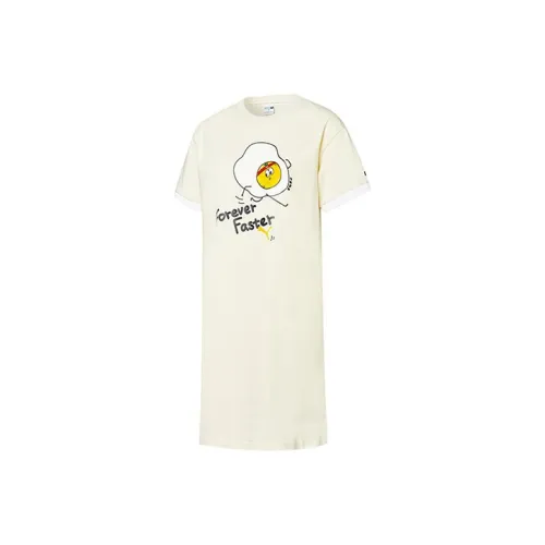 PUMA Short Sleeved Dresses Women's Ivory White
