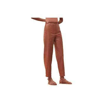 HERMES Knitted Sweatpants Women's Brown