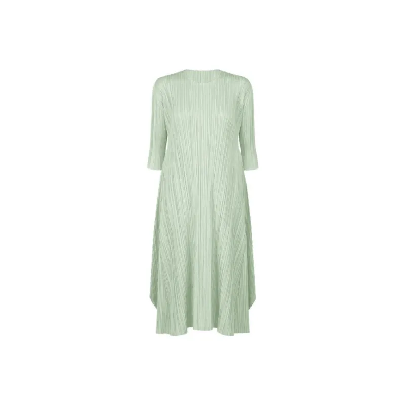 PLEATS PLEASE ISSEY MIYAKE Long-Sleeved Dresses Women's Light Green-0