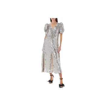 Rotate Short-Sleeved Dresses Women's Silver