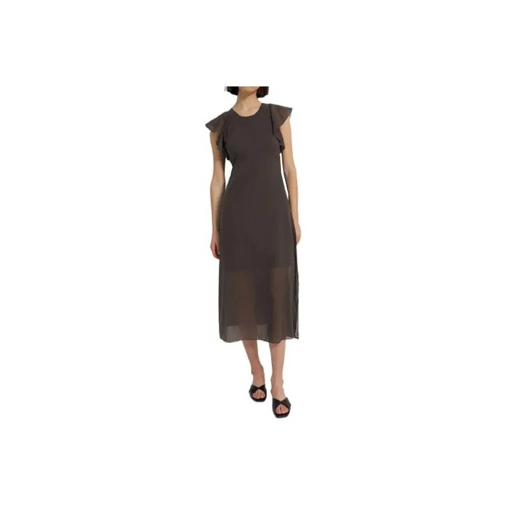 THEORY Short-Sleeved Dresses Women's Light Brown-0