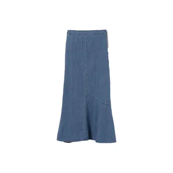 Beams Denim Long Skirts Women's Blue