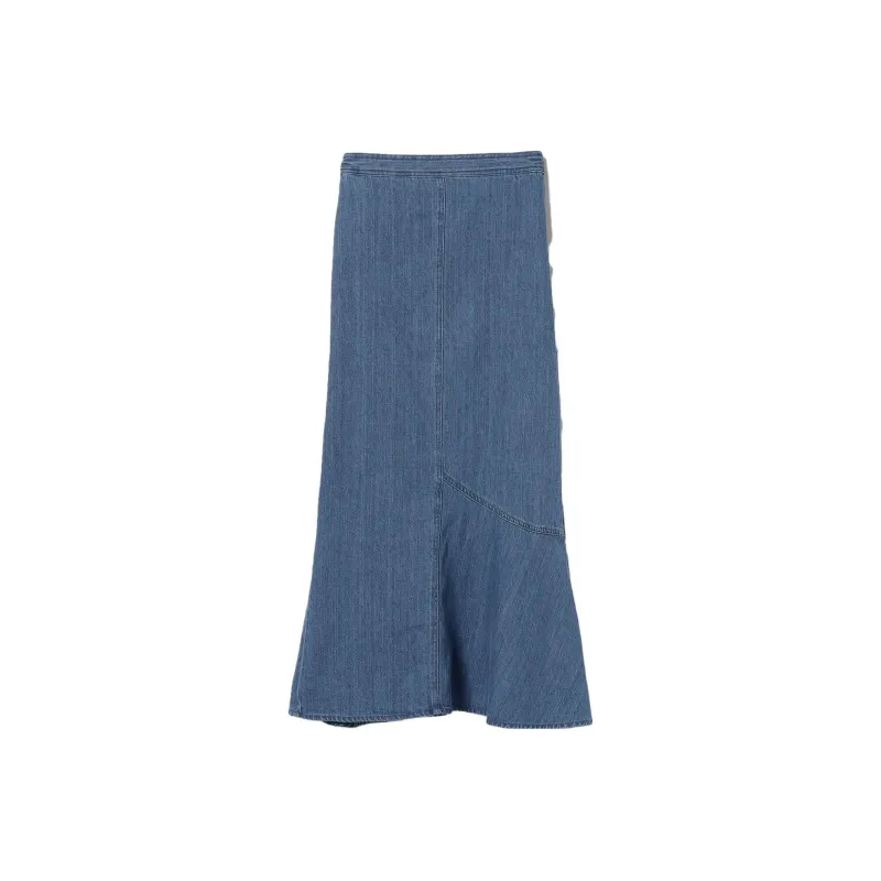 Beams Denim Long Skirts Women's Blue-0