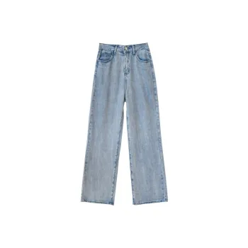 DEER AND FLYER Straight Jeans Women's Washed Blue