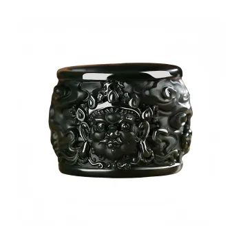 MY WORLD BEGINS AND ENDS WITH YOU Hetian Jade Rings Green Jade Men's