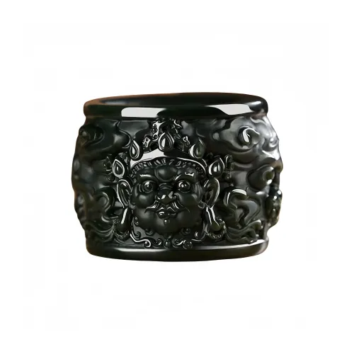 MY WORLD BEGINS AND ENDS WITH YOU Hetian Jade Rings Green Jade Men's
