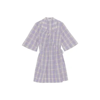 GANNI Short Sleeved Dress Women's Purple