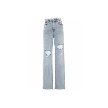 PHILIPP PLEIN Crystal Ripped Straight Jeans