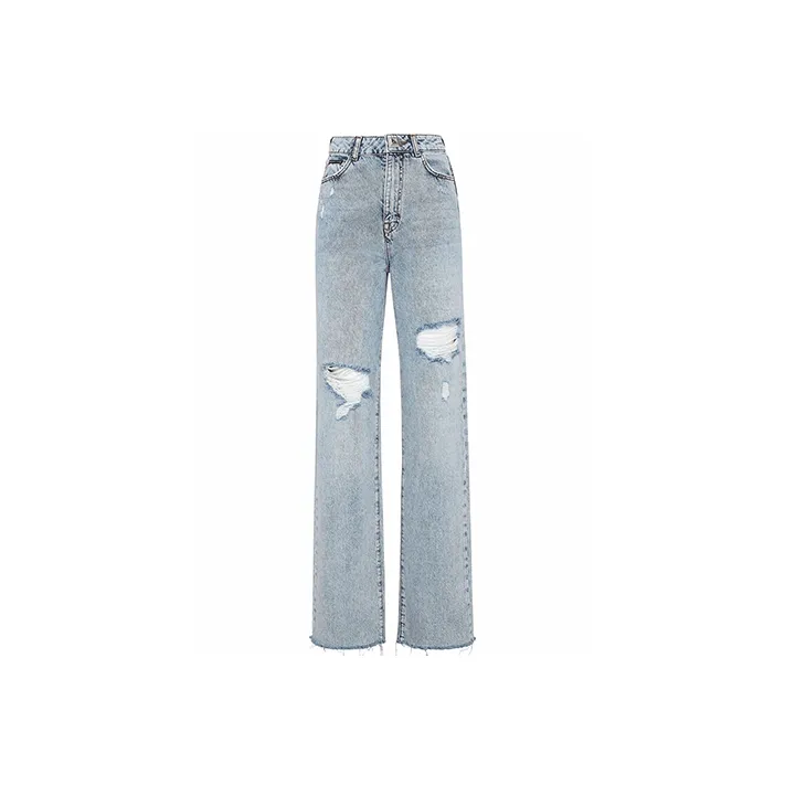 PHILIPP PLEIN Crystal Ripped Straight Jeans-0