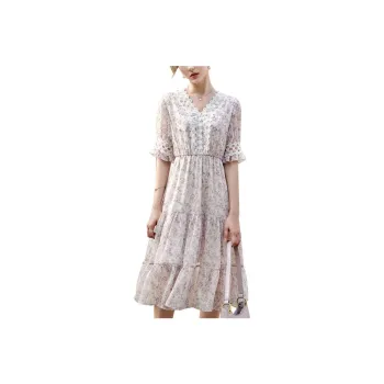 Olrain Short Sleeved Dresses Women's Purple