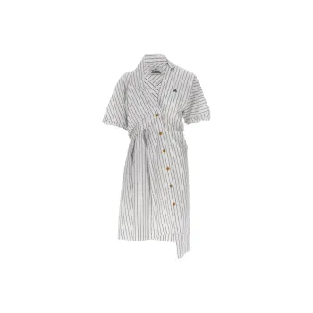 Vivienne Westwood Natalia Orb Embroidered Striped Dress