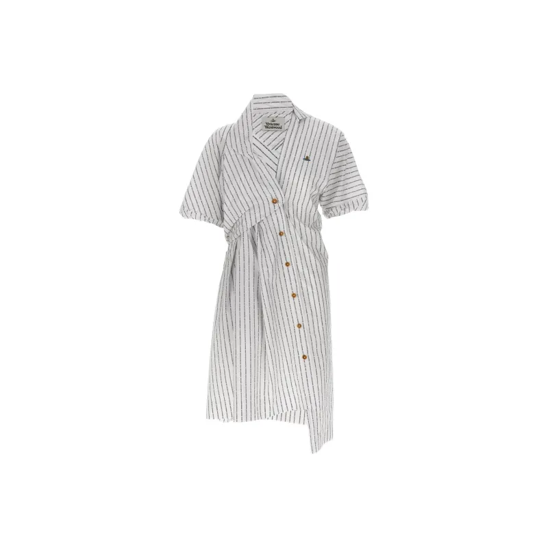 Vivienne Westwood Natalia Orb Embroidered Striped Dress-0