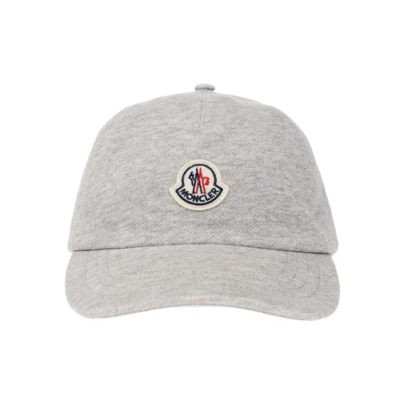Moncler Cotton Baseball Caps Men's Gray-0