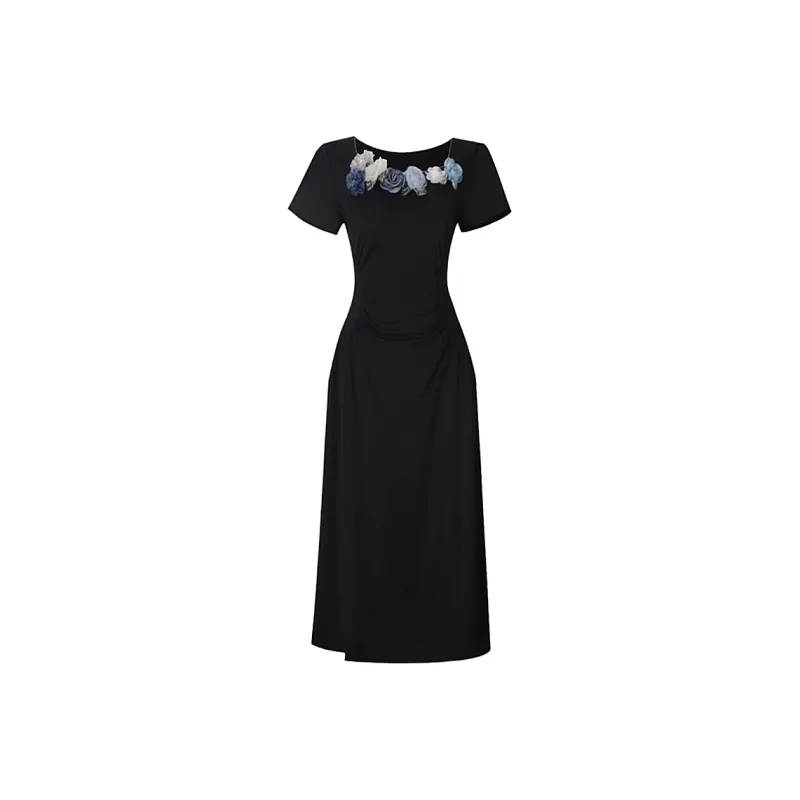 Incolore Short Sleeved Dresses Women's Black-0