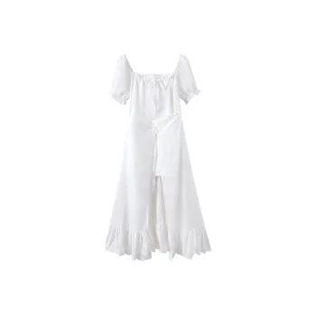 Adeworn Short Sleeved Dress Women's White