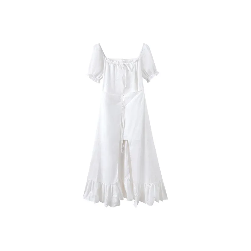 Adeworn Short Sleeved Dress Women's White-0