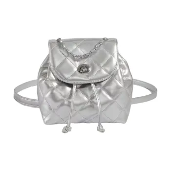 BEERUS PU Backpack Regular Women's White/Black/Silver/Blue