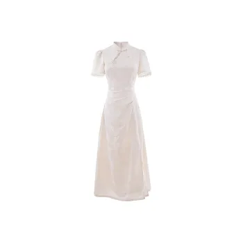 Adeworn Short Sleeved Dress Women's Apricot