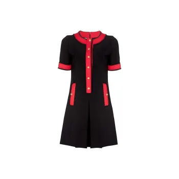 GUCCI Short Sleeved Dresses Women's Black Red