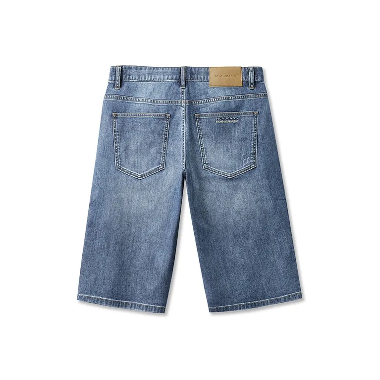 HLA JEANS Denim Shorts Men's Denim Blue Transitional Color Medium 01-1