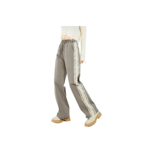 MUGUOGUOMU Spring Summer Fall Casual Pants Straight Women's Coffee