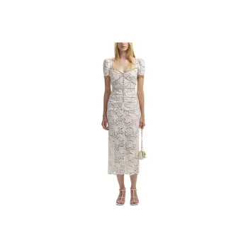 Self portrait Short Sleeved Dress Women's Ivory White
