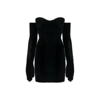 OFF-WHITE Fuzzy Gloves Strapless Minidress