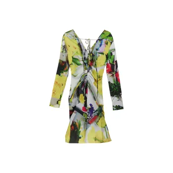 MSGM Long Sleeved Dress Women's Multicolor