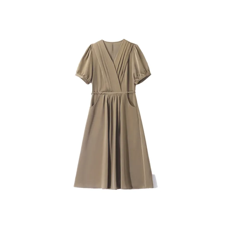 Mapping Short Sleeved Dresses Women's Champagne-0