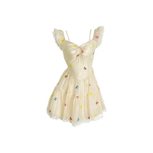 Incolore Short Sleeved Dresses Women's White