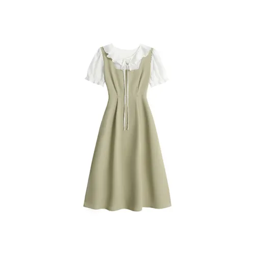 COVT Short Sleeved Dresses Women's Light Green