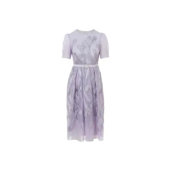 LANCY Short Sleeved Dress Women's Lilac Purple