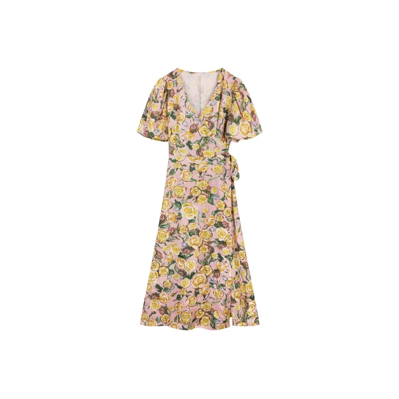 Migu Short Sleeved Dresses Women's Rose Mist Purple-0
