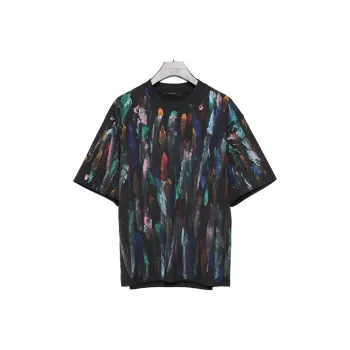 RAYSHOW T Shirts Men Graffiti Black
