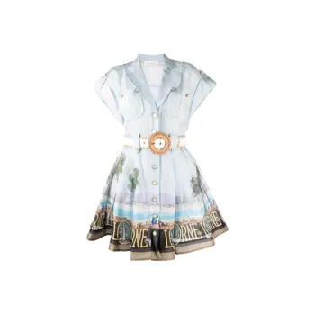 Zimmermann Short-Sleeved Dresses Women's Light Blue