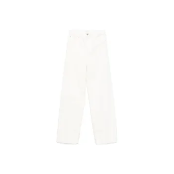 TOTEME Logo Patch Wide Leg Jeans