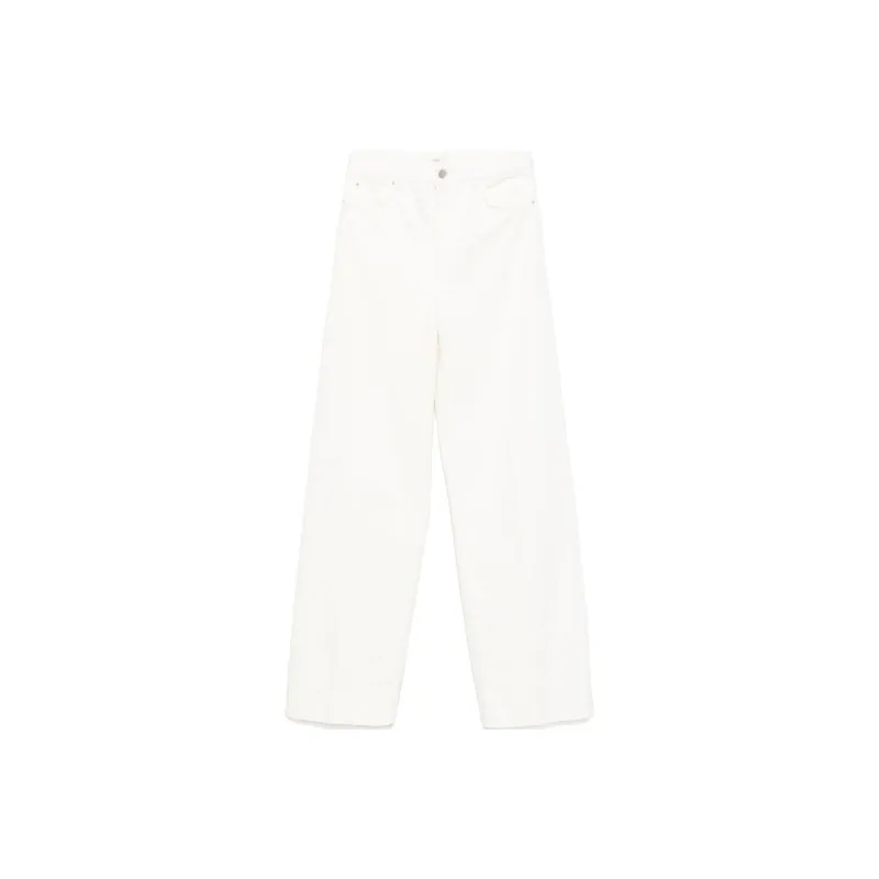 TOTEME Logo Patch Wide Leg Jeans-0