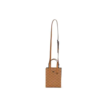 MCM Aren Artificial Leather Shoulder Bag Crossbody Bag Handbag Mini Women's Cognac