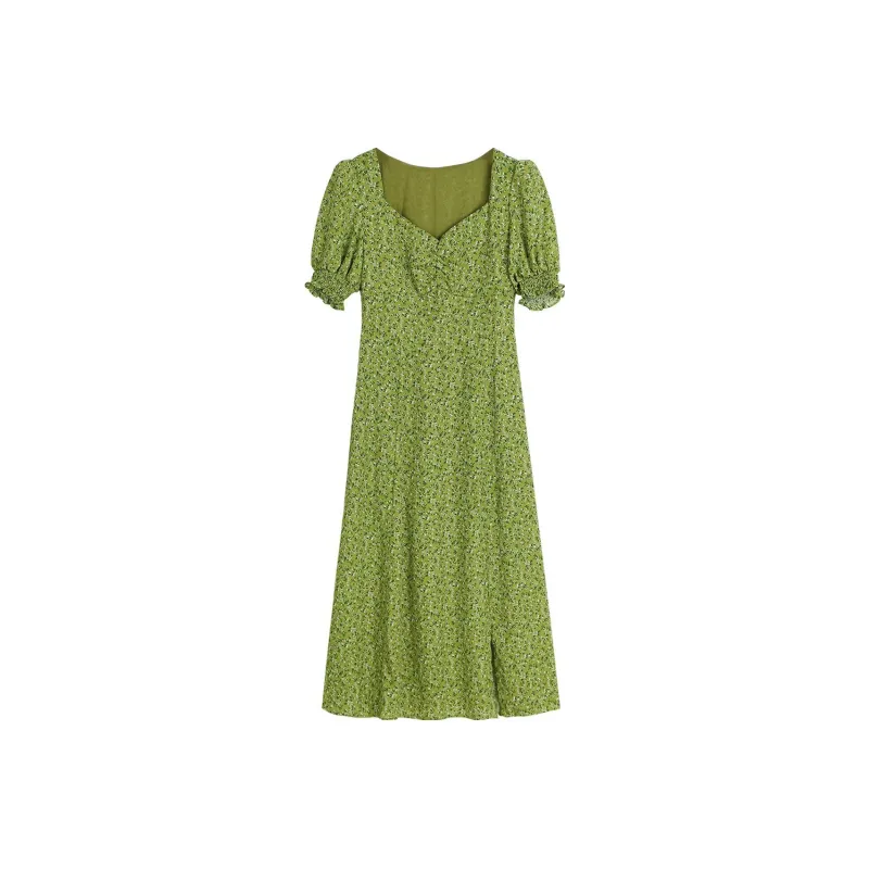 Migu Short Sleeved Dresses Women's Green-0