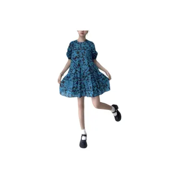 I BLUES Short Sleeved Dresses Women's Blue